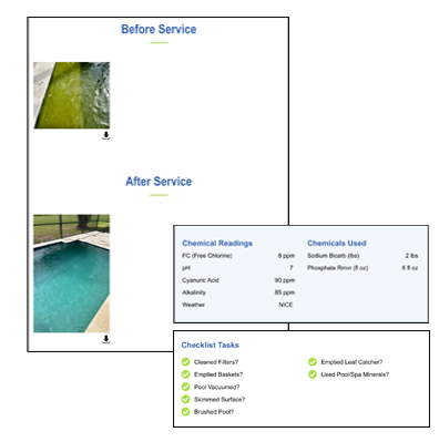 Great White Pools service reports